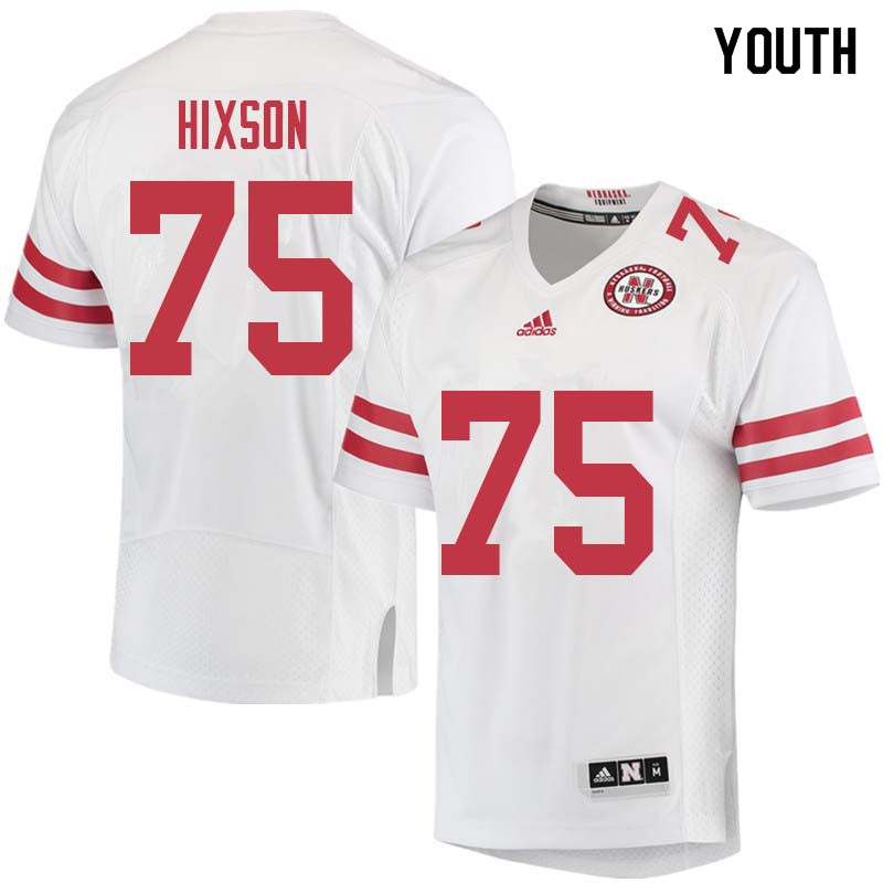 Youth #75 Trent Hixson Nebraska Cornhuskers College Football Jerseys Sale-White - Click Image to Close